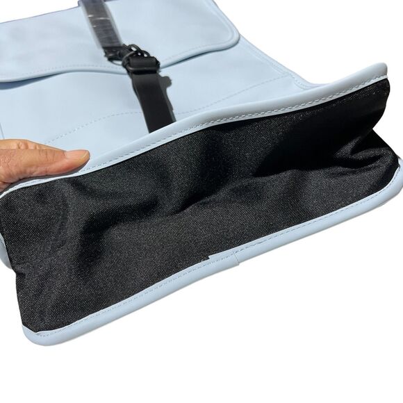 Rains Backpack Light Blue Waterproof Minimalist Urban Commuter Work Bag City - Picture 9 of 13